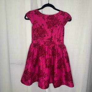 Baker by Ted Baker Girls Pink Floral Bow Back Dress Size 12